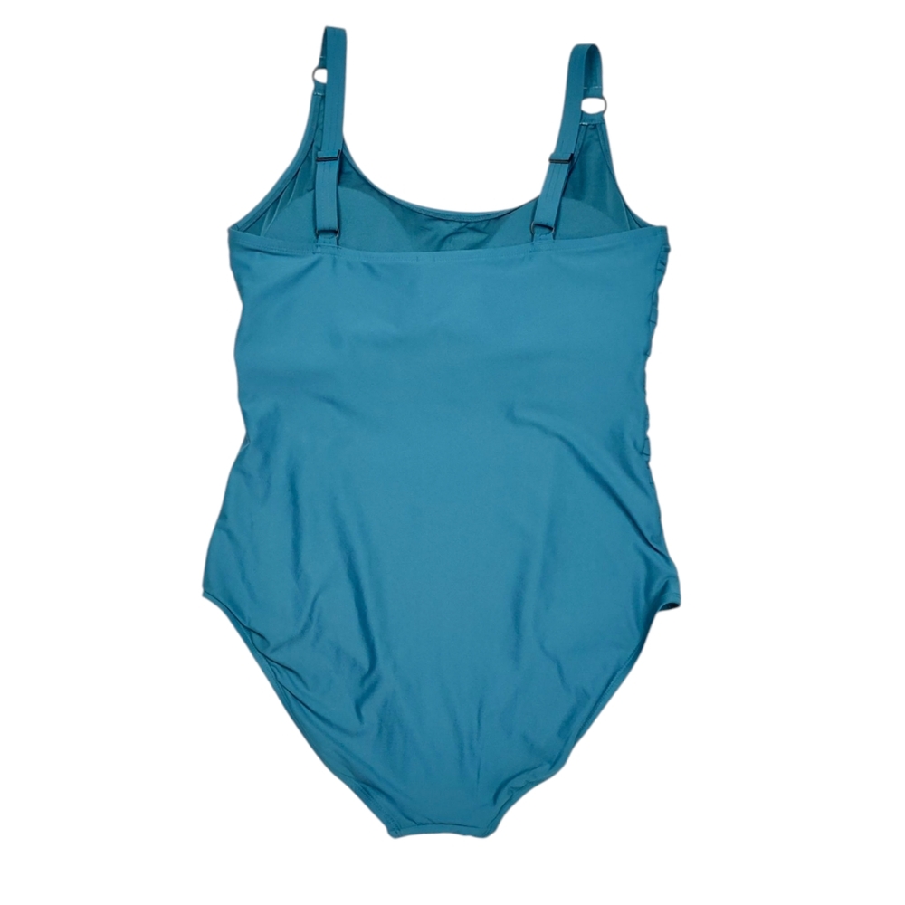 DKNY Teal Starburst Shirred One-Piece Swimsuit NWT | XXL - Picture 5 of 13